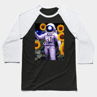 Astronaut big Sunflower Baseball T-Shirt